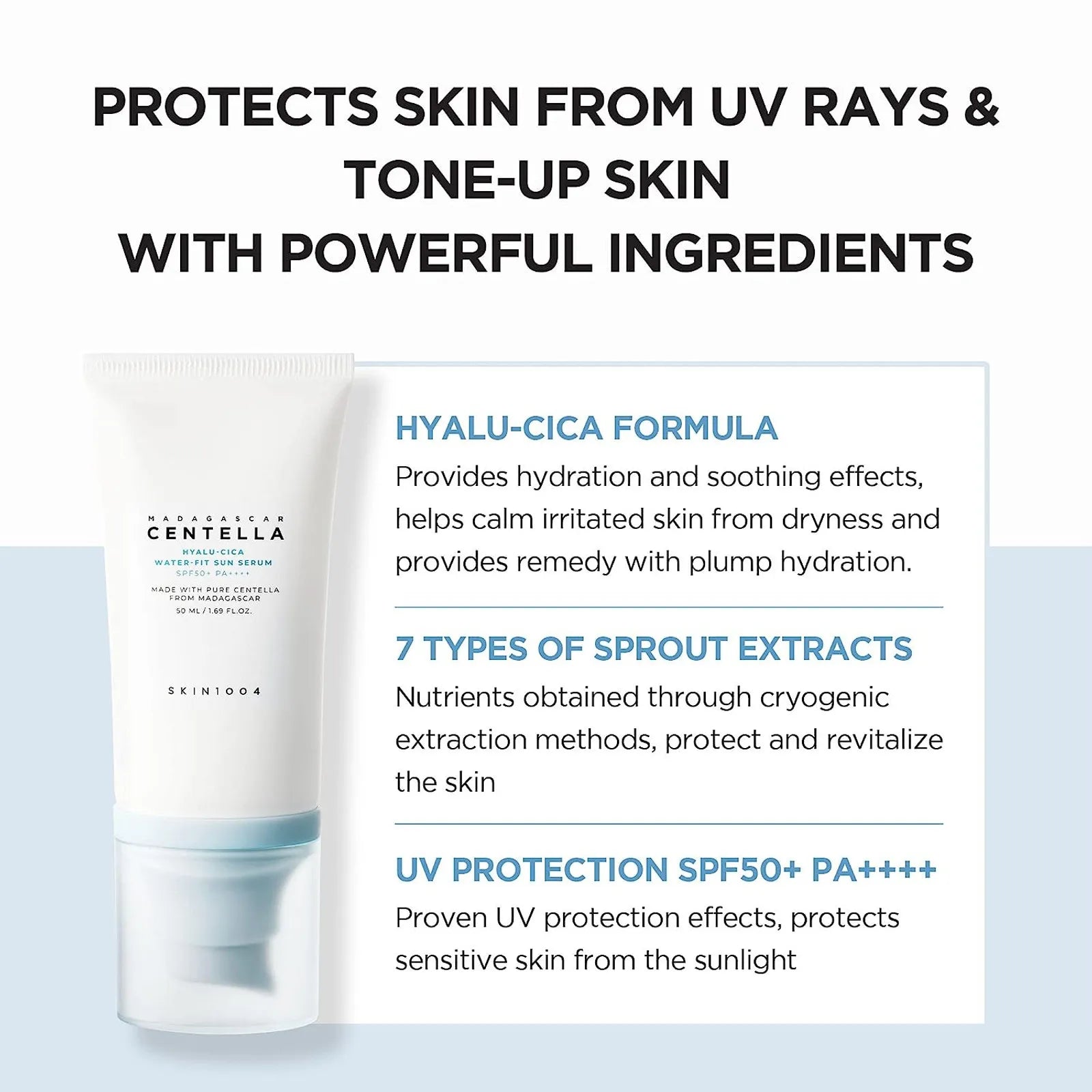 SKIN1004 Hyaluronic Acid & Centella Asiatica Water-Based Sunscreen 50ml