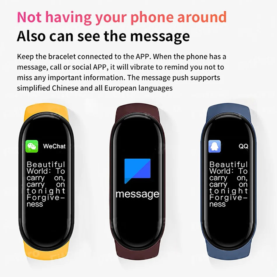 M6 Smart Watch – Fitness Tracker with Heart Rate & Blood Pressure Monitor