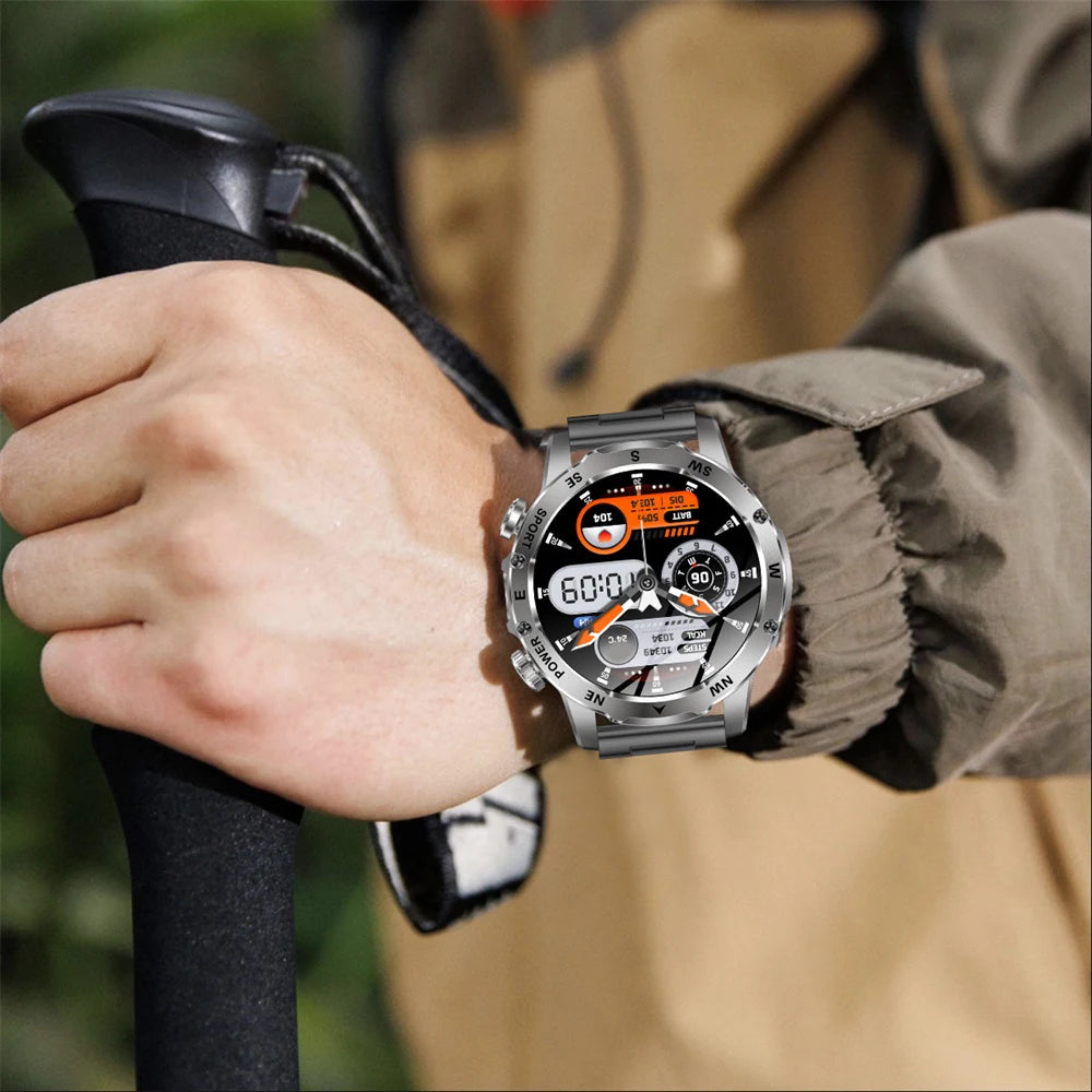 Outdoor Smart Watch – 800mAh Battery, Compass, IP68 Waterproof