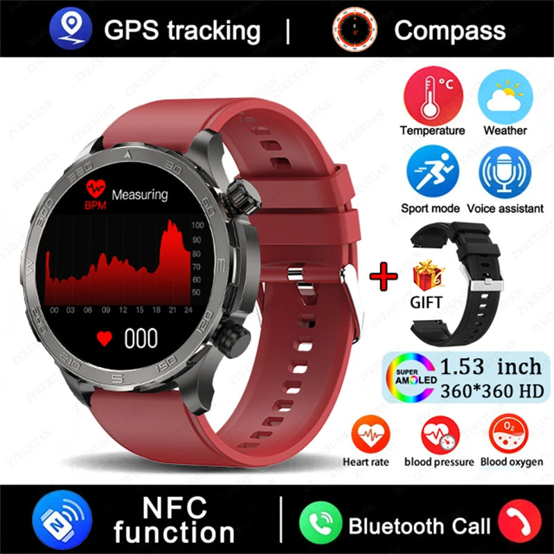 2025 Waterproof Smart Watch – NFC, GPS, AMOLED, Health Monitor