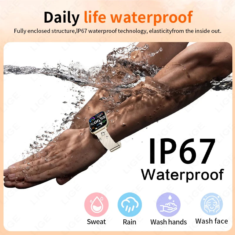 LIGE Smart Watch – 1.83” HD Screen, Bluetooth Call, Fitness Tracker