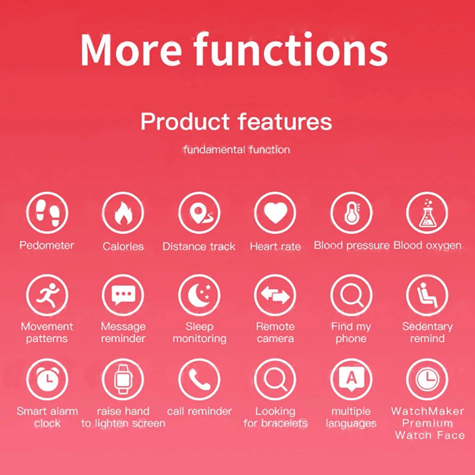 M6 Smart Watch – Fitness Tracker with Heart Rate & Blood Pressure Monitor