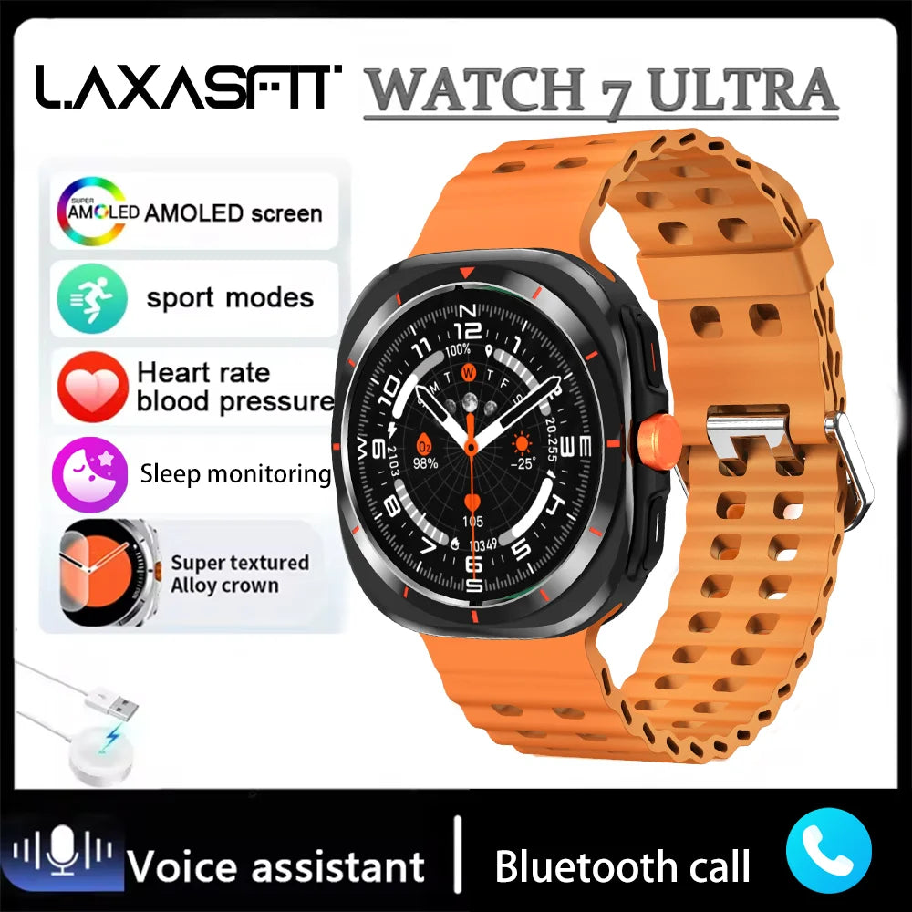 LAXASFIT GT7 Ultra Smartwatch – AMOLED Fitness & Health Tracker with Bluetooth Calling