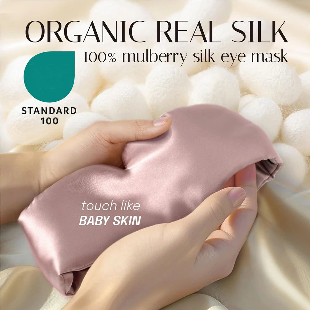 100% Mulberry Silk Sleep Mask – Soft Eye Cover