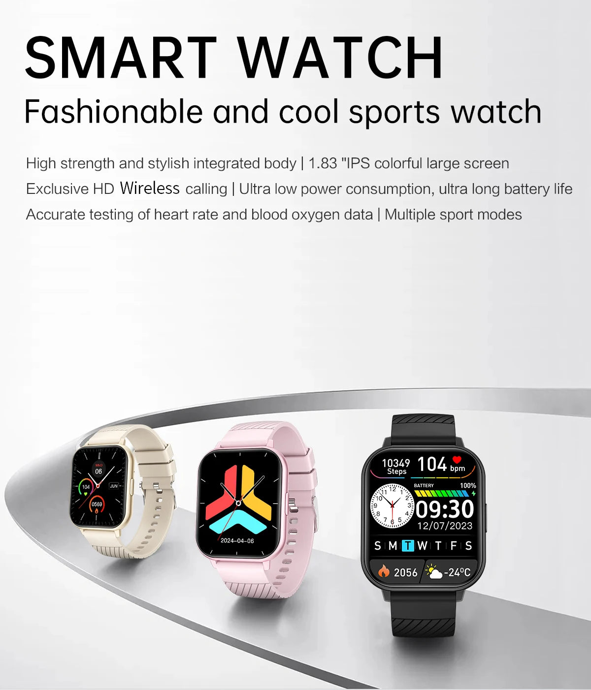 LIGE Smart Watch – 1.83” HD Screen, Bluetooth Call, Fitness Tracker
