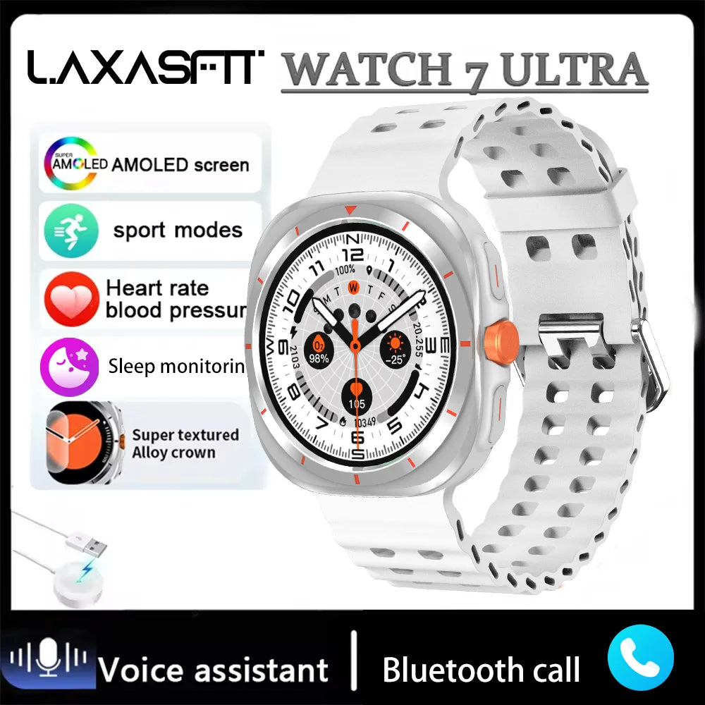 LAXASFIT GT7 Ultra Smartwatch – AMOLED Fitness & Health Tracker with Bluetooth Calling