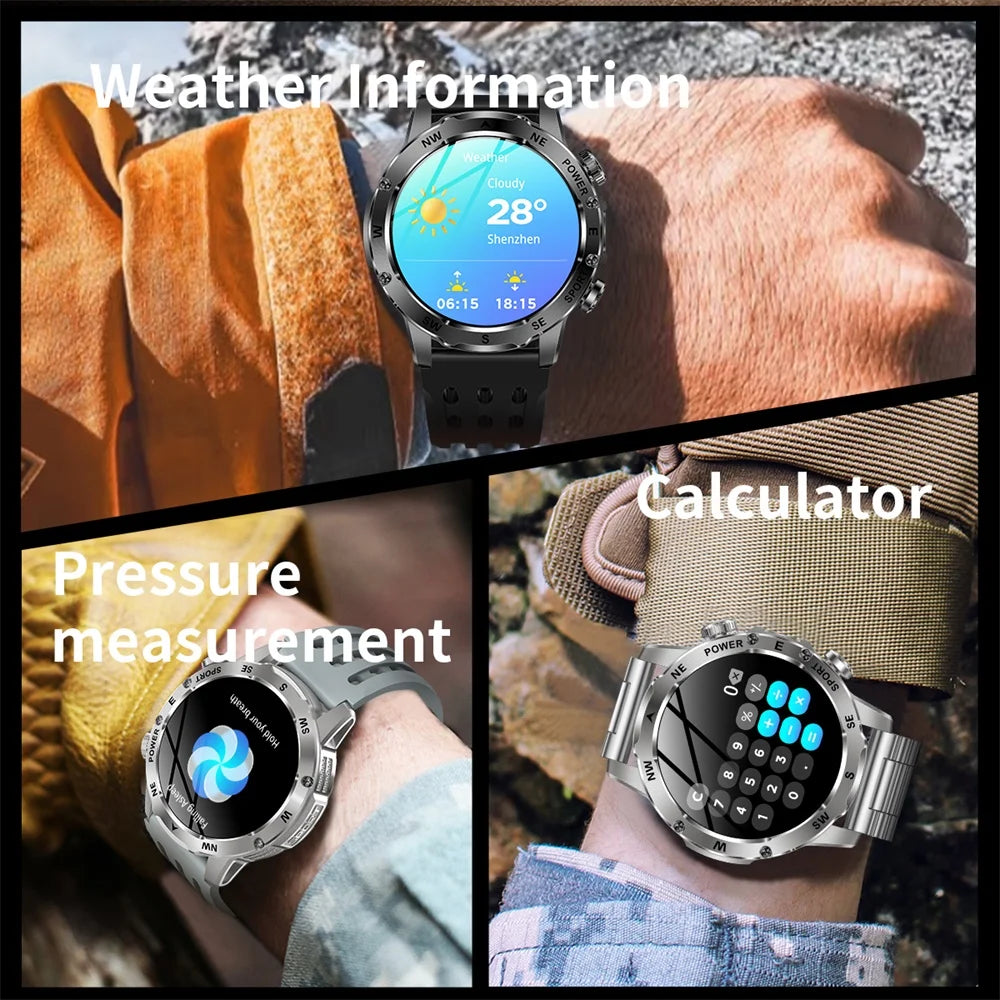 Outdoor Smart Watch – 800mAh Battery, Compass, IP68 Waterproof
