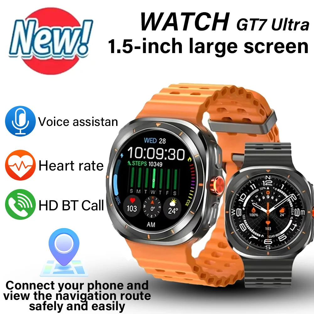 LAXASFIT GT7 Ultra Smartwatch – AMOLED Fitness & Health Tracker with Bluetooth Calling