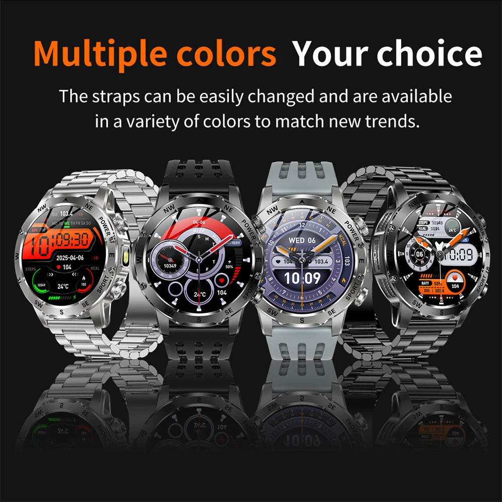 Outdoor Smart Watch – 800mAh Battery, Compass, IP68 Waterproof