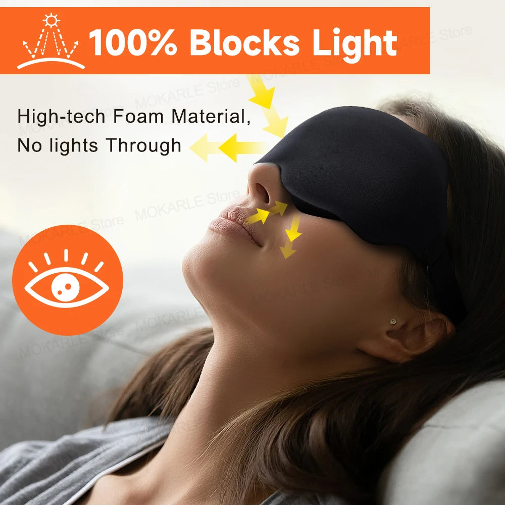 3D Contoured Sleep Mask – Light-Blocking Eye Cover