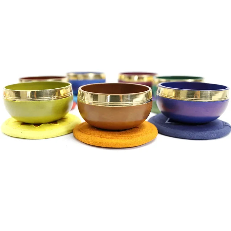 Nepal Handmade Rainbow Singing Bowl Set – 8CM