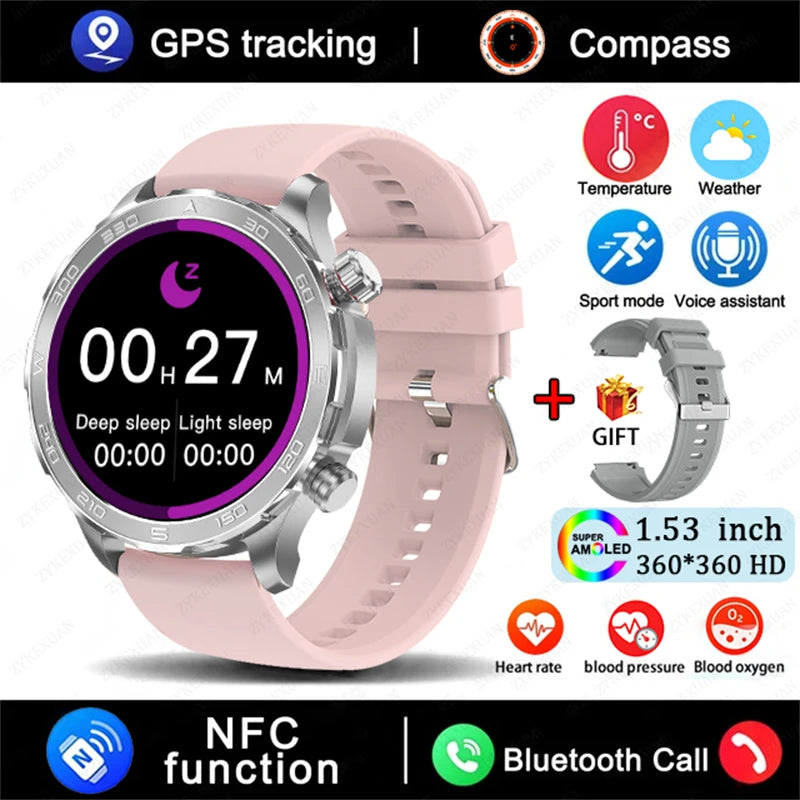 2025 Waterproof Smart Watch – NFC, GPS, AMOLED, Health Monitor