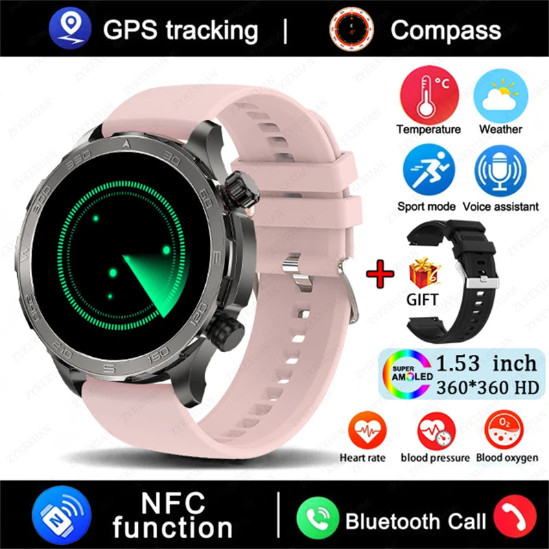 2025 Waterproof Smart Watch – NFC, GPS, AMOLED, Health Monitor
