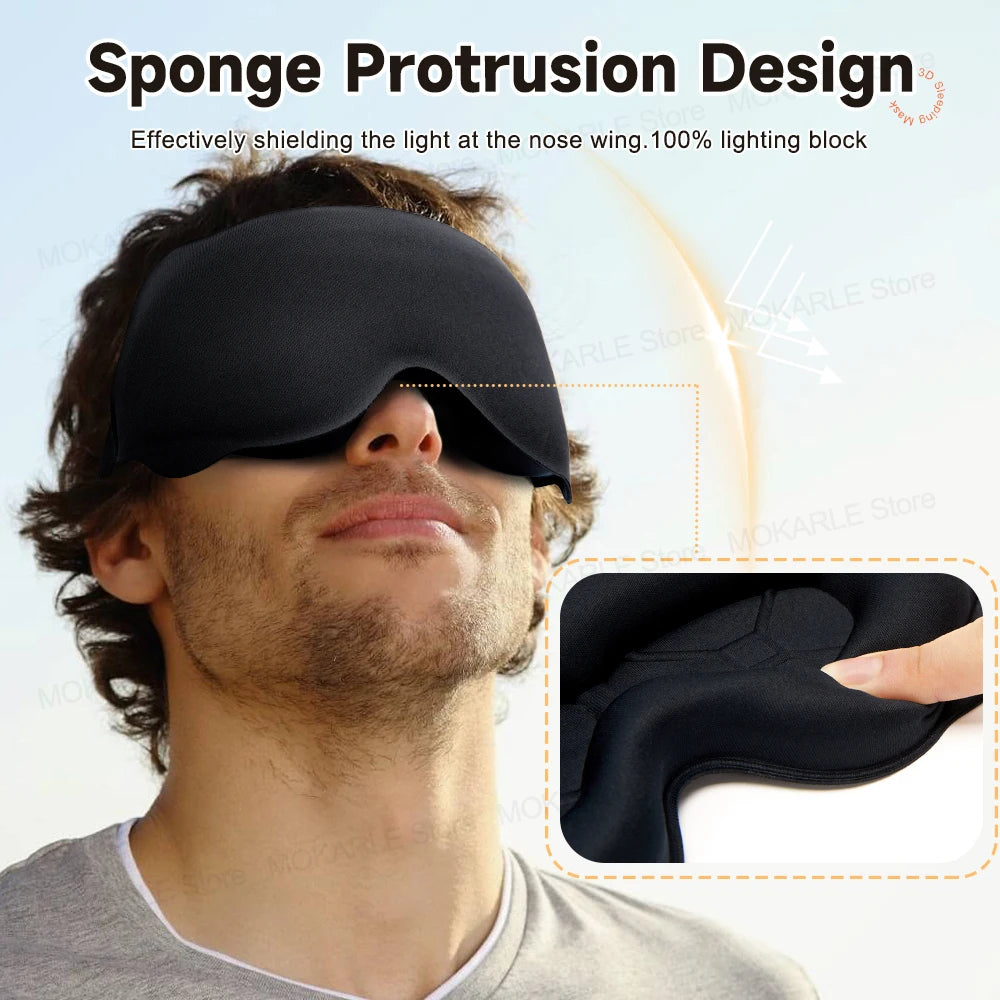3D Contoured Sleep Mask – Light-Blocking Eye Cover