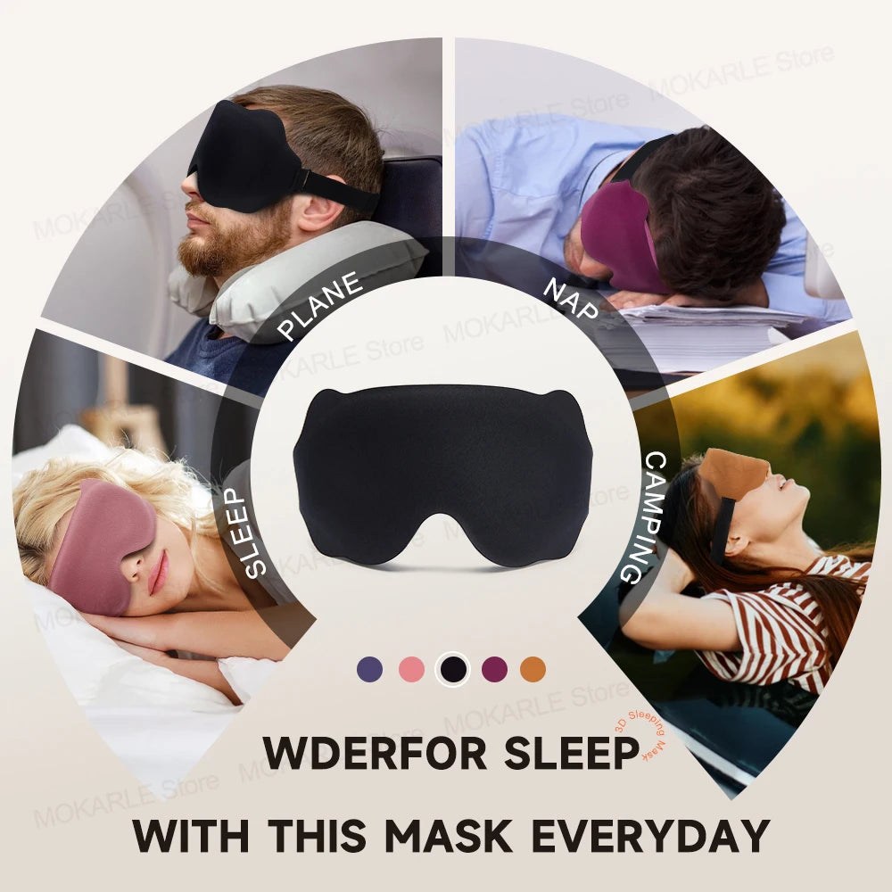 3D Contoured Sleep Mask – Light-Blocking Eye Cover
