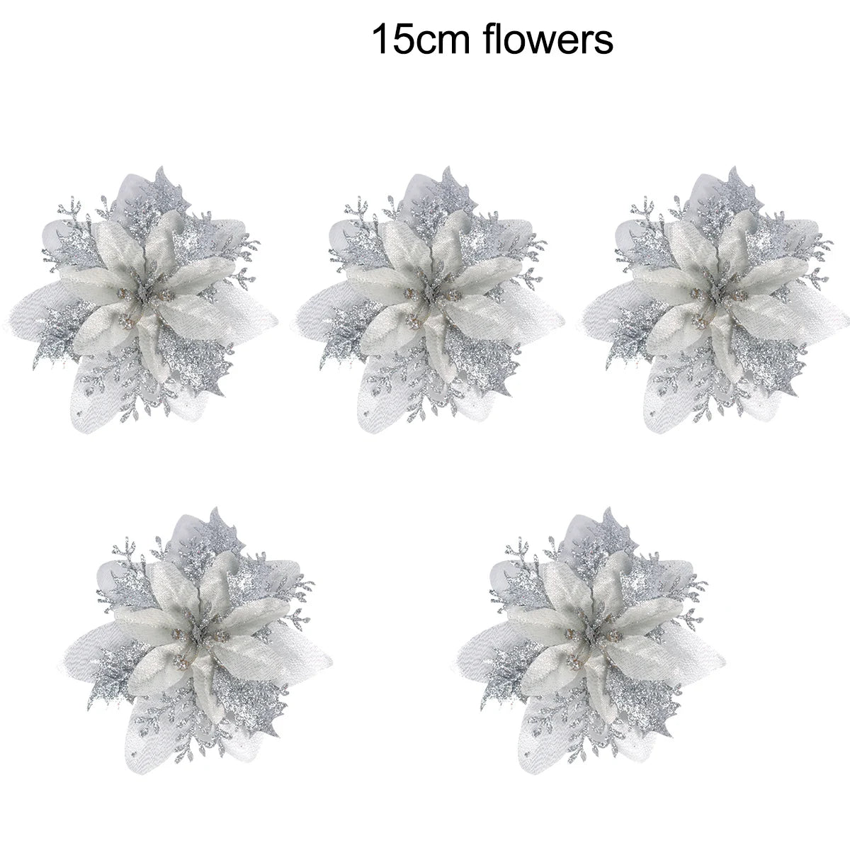 Sparkling Poinsettia Christmas Ornaments