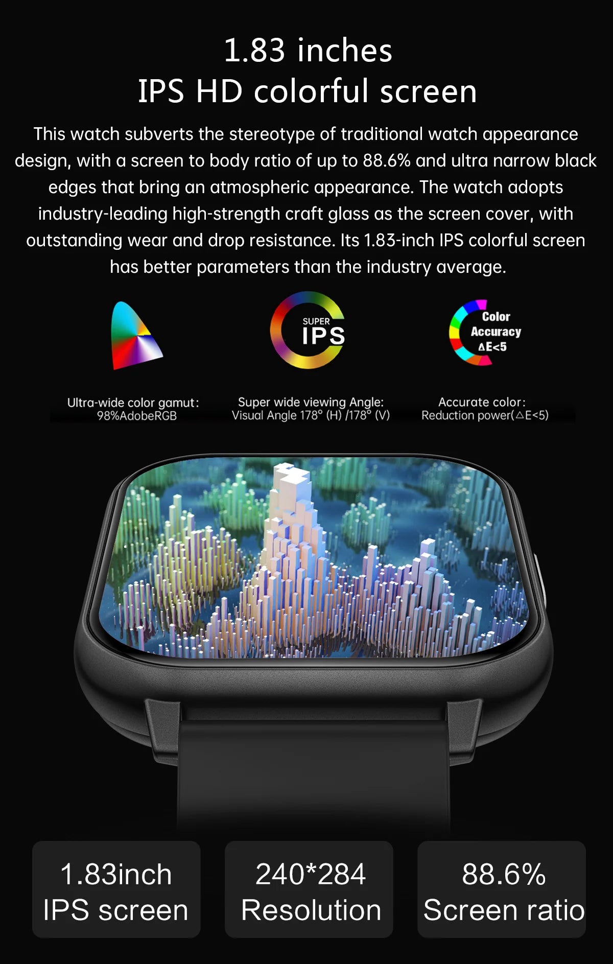 LIGE Smart Watch – 1.83” HD Screen, Bluetooth Call, Fitness Tracker