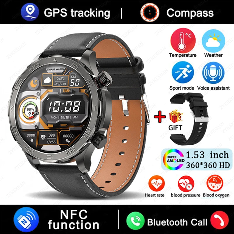 2025 Waterproof Smart Watch – NFC, GPS, AMOLED, Health Monitor