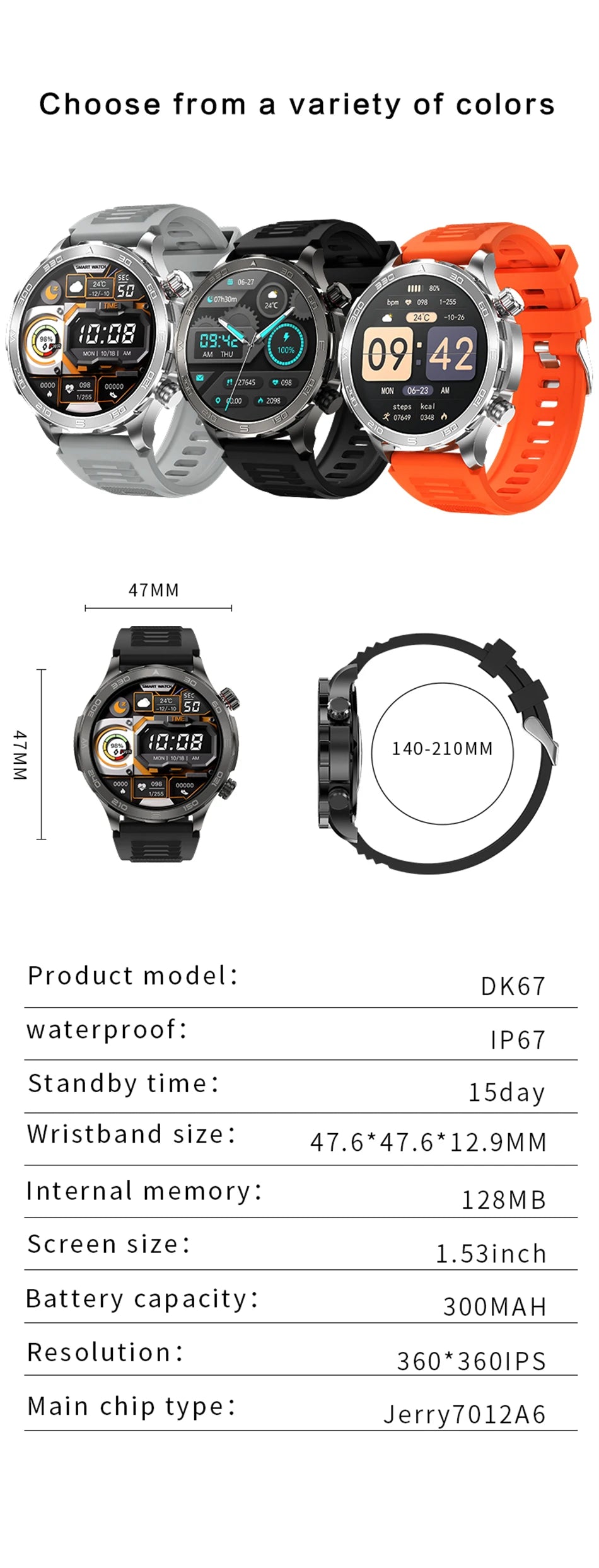 2025 Waterproof Smart Watch – NFC, GPS, AMOLED, Health Monitor
