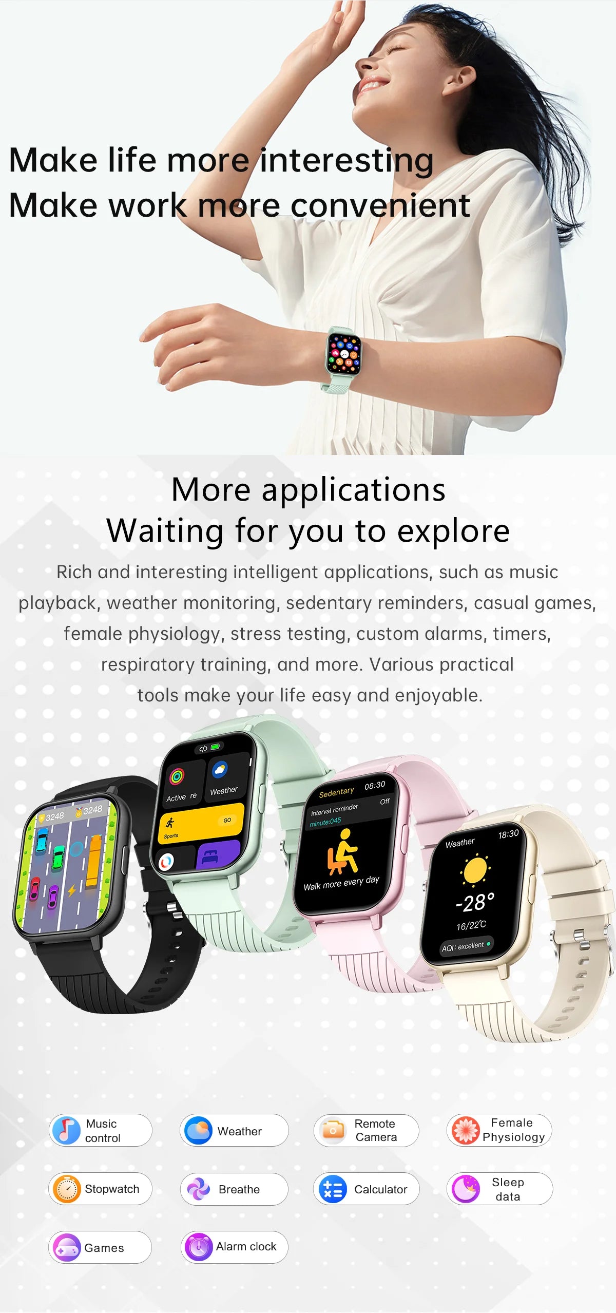 LIGE Smart Watch – 1.83” HD Screen, Bluetooth Call, Fitness Tracker