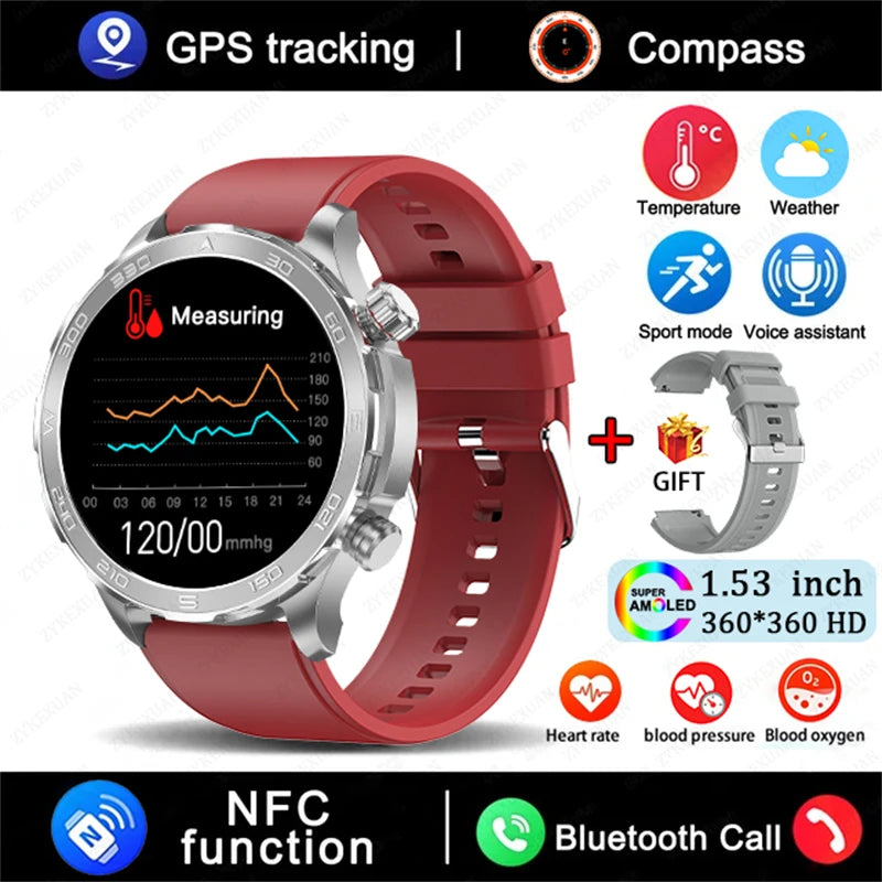 2025 Waterproof Smart Watch – NFC, GPS, AMOLED, Health Monitor