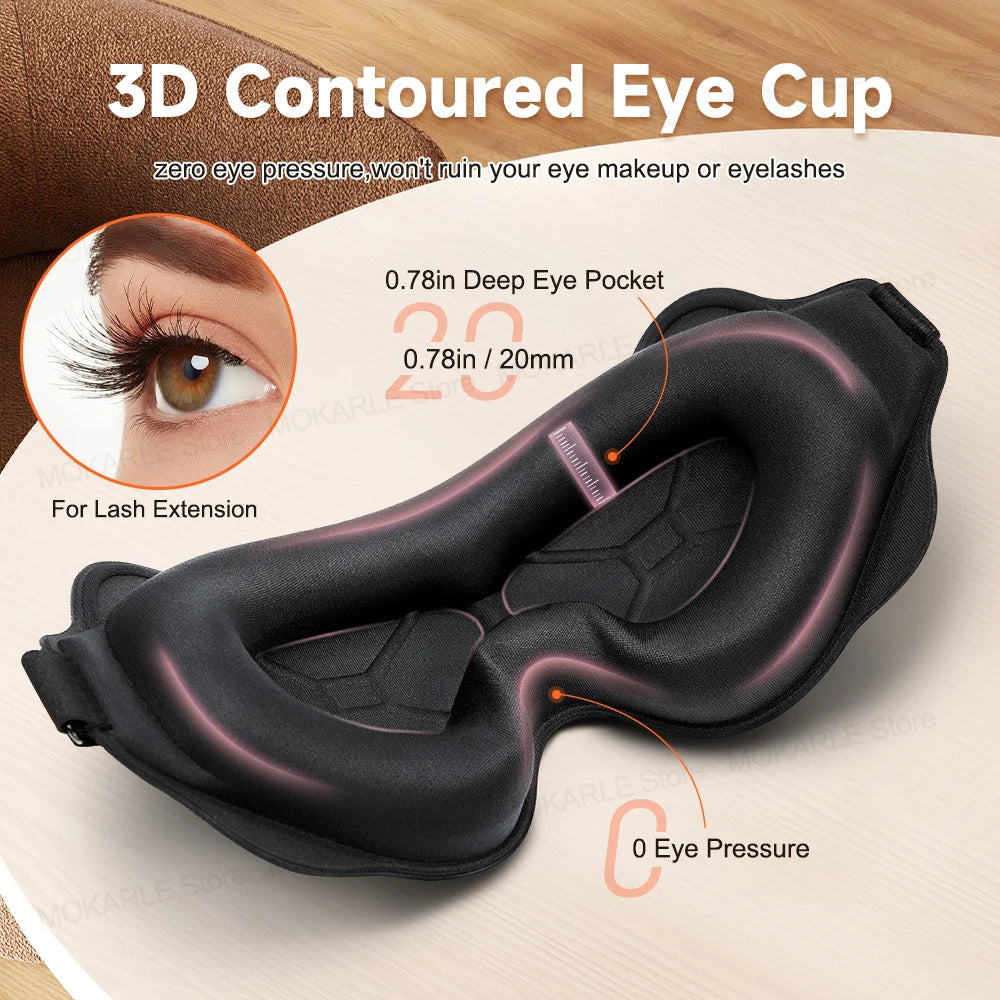 3D Contoured Sleep Mask – Light-Blocking Eye Cover