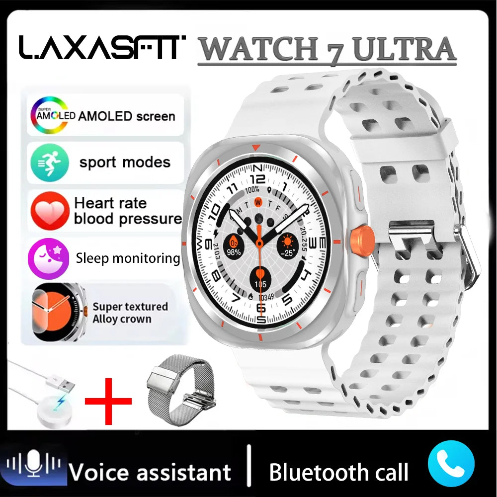 LAXASFIT GT7 Ultra Smartwatch – AMOLED Fitness & Health Tracker with Bluetooth Calling