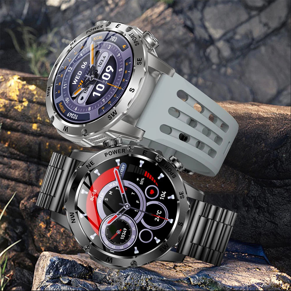 Outdoor Smart Watch – 800mAh Battery, Compass, IP68 Waterproof