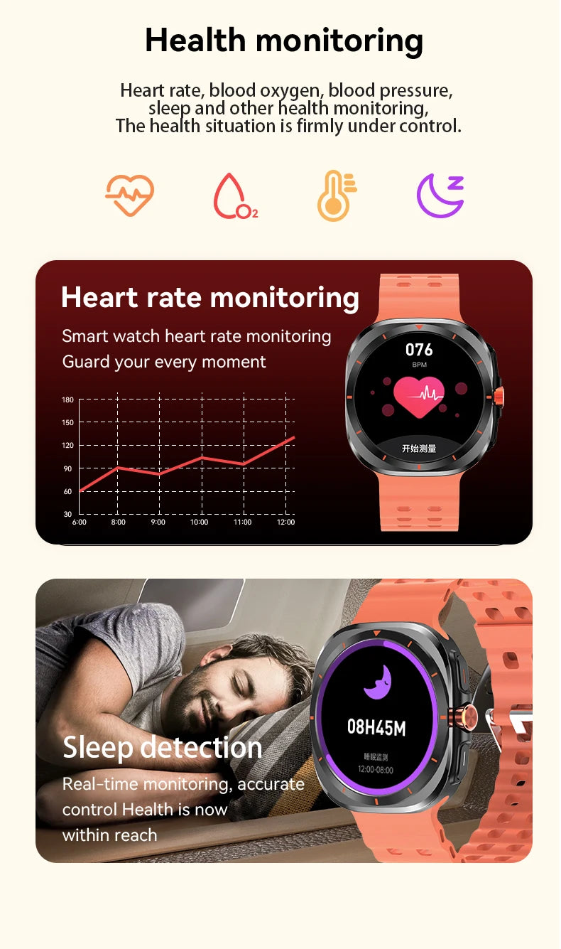 LAXASFIT GT7 Ultra Smartwatch – AMOLED Fitness & Health Tracker with Bluetooth Calling