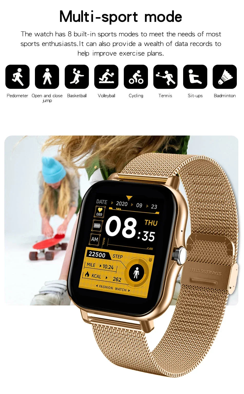 Smart Watch – 1.44” Color Screen, Bluetooth Call, Health Monitor