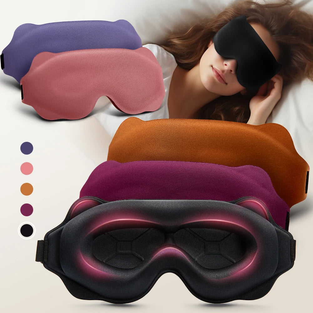3D Contoured Sleep Mask – Light-Blocking Eye Cover