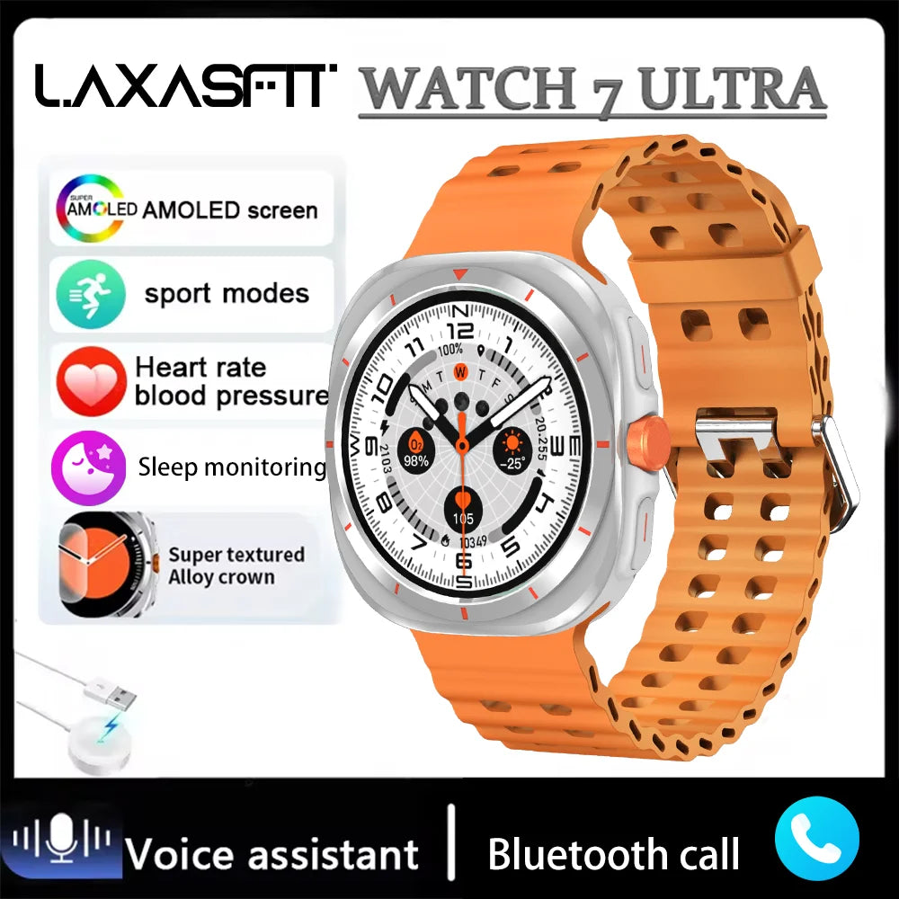 LAXASFIT GT7 Ultra Smartwatch – AMOLED Fitness & Health Tracker with Bluetooth Calling