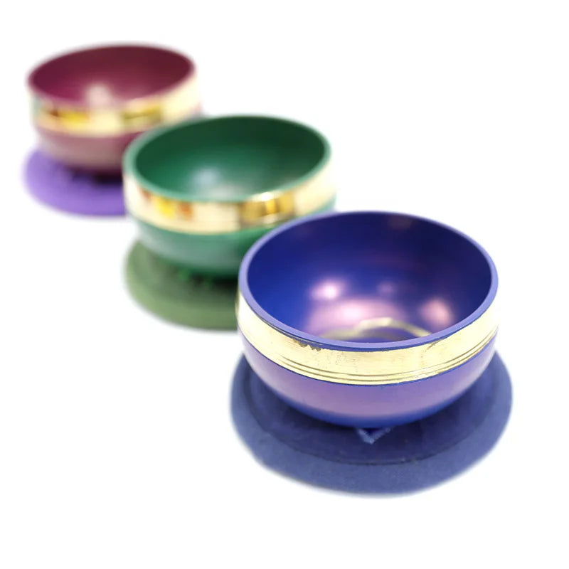 Nepal Handmade Rainbow Singing Bowl Set – 8CM