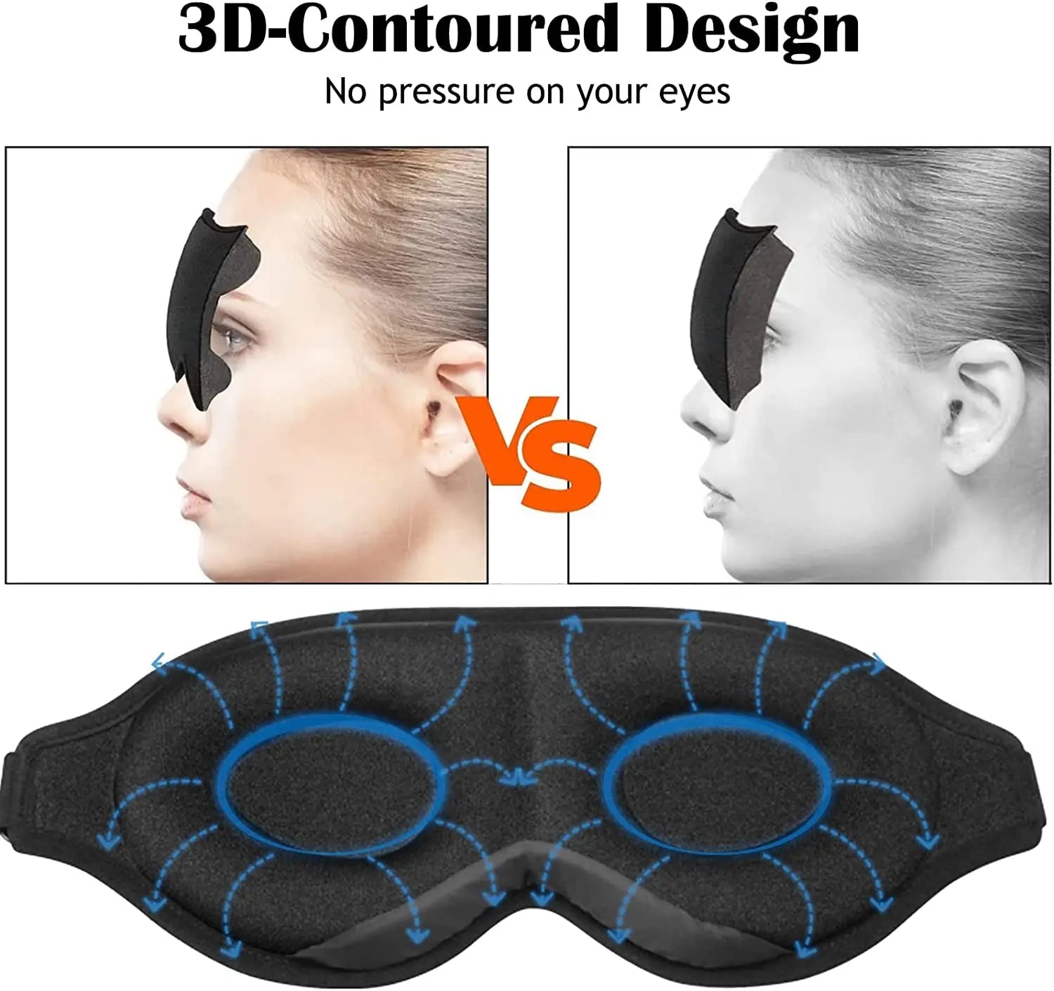 3D Blackout Sleep Mask with Adjustable Strap