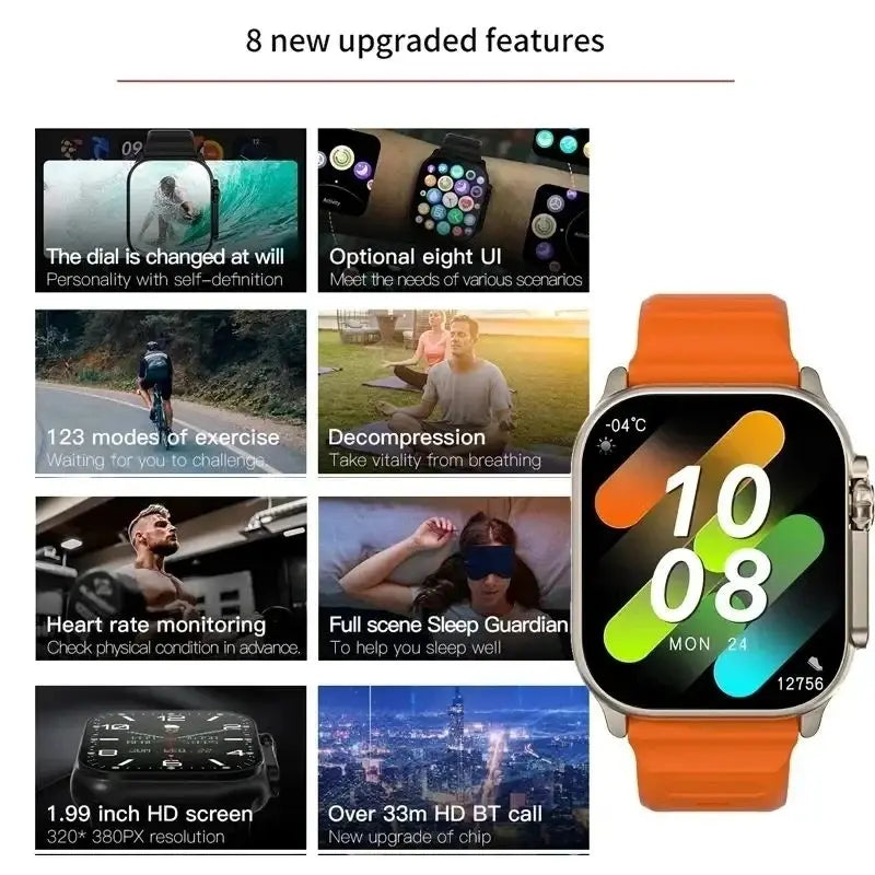 2025 T900 Ultra 2 Smart Watch – 49mm, 2.3” AMOLED, NFC, Waterproof