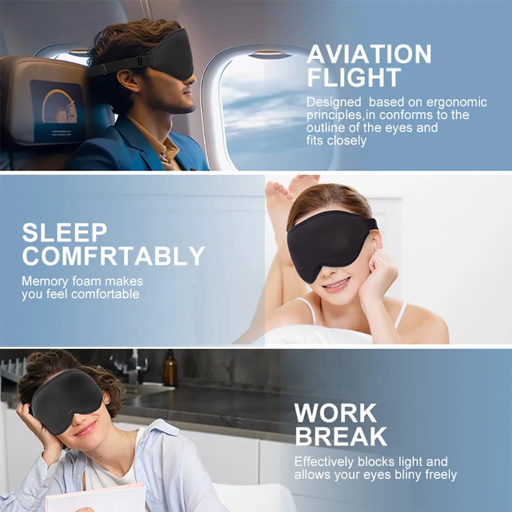 3D Blackout Sleep Mask with Adjustable Strap