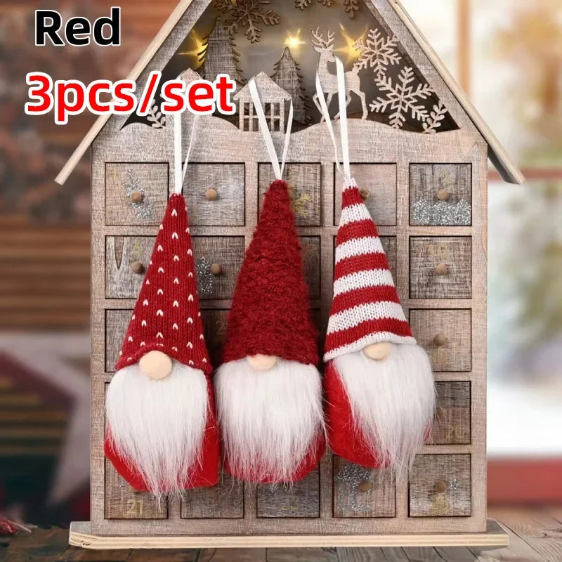 Christmas Gnome Plush Ornament Set