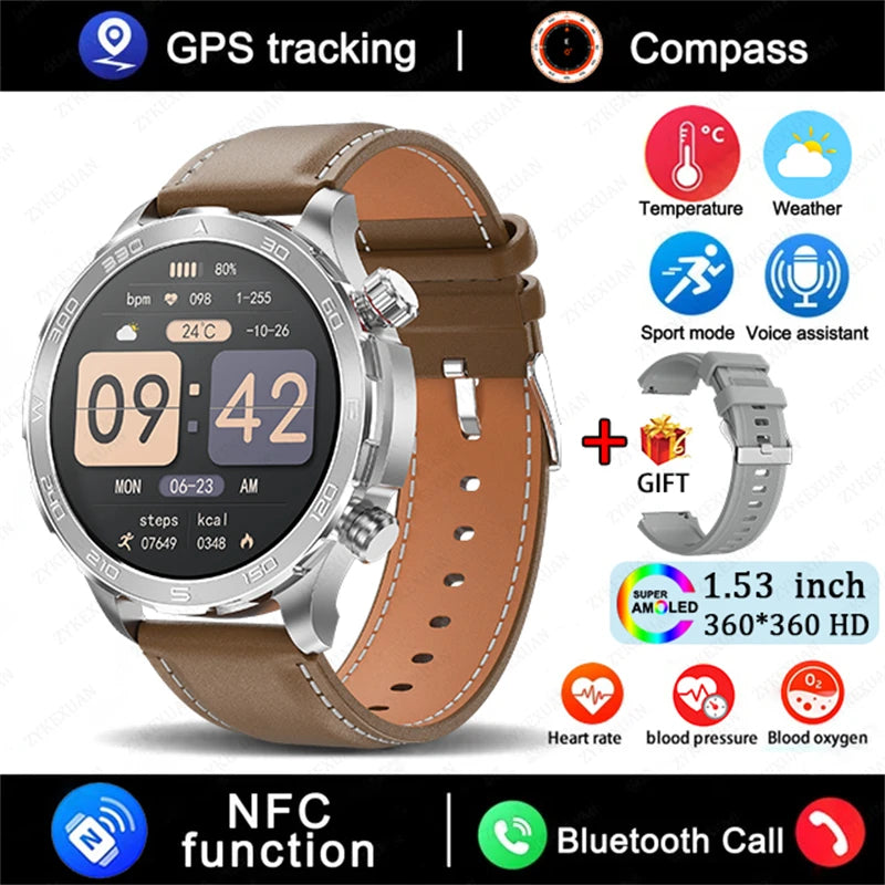 2025 Waterproof Smart Watch – NFC, GPS, AMOLED, Health Monitor