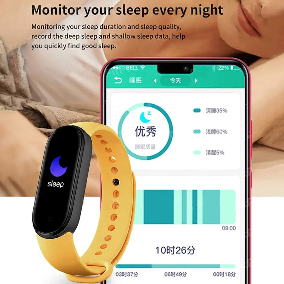 M6 Smart Watch – Fitness Tracker with Heart Rate & Blood Pressure Monitor