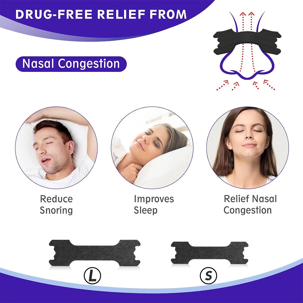 Black Anti-Snoring Nasal Strips – 30/60/90PCS